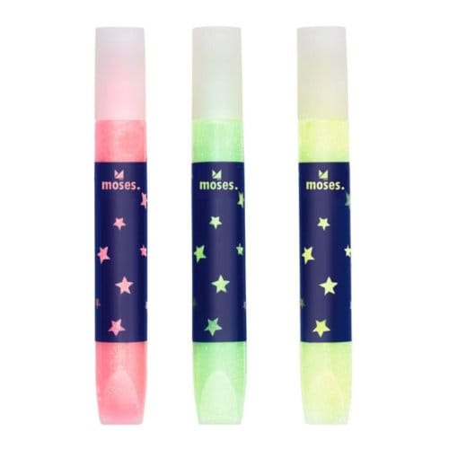 Kerst glitter lijmstift glow in the dark set van 3