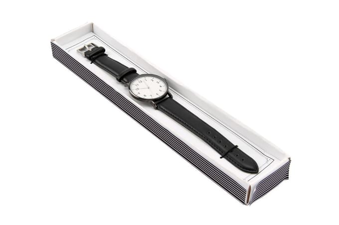 CGB DAPPER CHAP A RACE AGAINST TIME BLACK STRAP WATCH