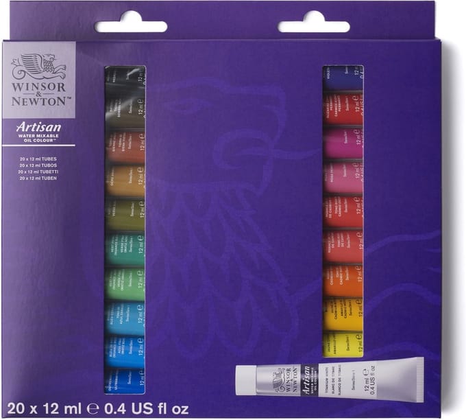 Winsor & Newton 1590272 Artisan Water Mixable Olieverf Set – 20 × 12 ml – Watermengbare Olieverf - Starter set