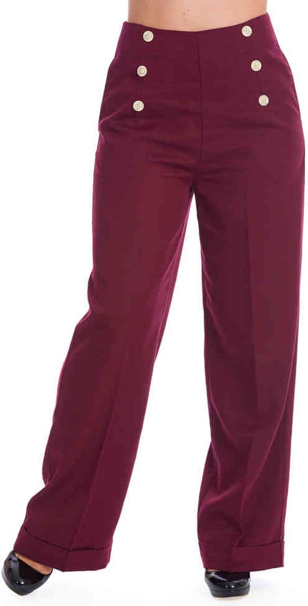 Dancing Days - ADVENTURES AHEAD Wijde broek - XL - Bordeaux rood