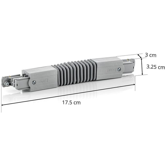 GLOBAL Flexibele verbinder HV-stroomrail Noa, grijs