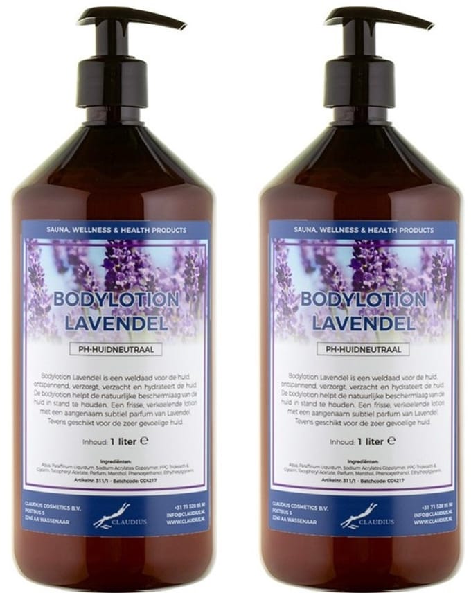 Bodylotion Lavendel 1 Liter - met gratis pomp - set van 2 stuks