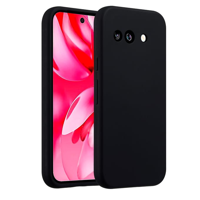 Accezz Hoesje - Geschikt voor Google Pixel 9a - Liquid Silicone Backcover - Zwart