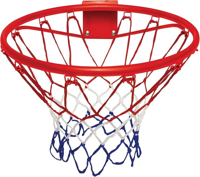 Draagbare Metalen Basketbalring Set met Net, Bal en Pomp - 42 cm Diameter