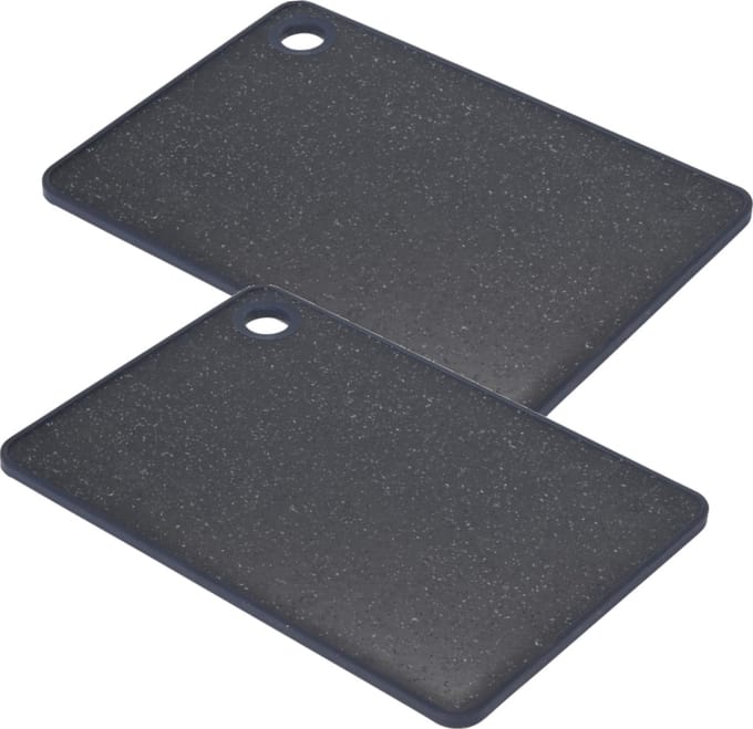 Excellent Houseware Snijplanken - 2x stuks - zwart - kunststof - 23 cm
