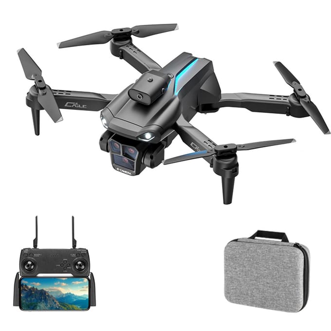 Drone télécommandé avec caméra 4K 3 caméra frontale 2 caméra inférieure pour éviter les obstacles 5GWiFi FPV 1 battery noir