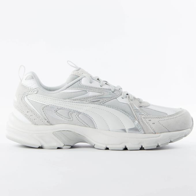 PUMA Milenio Tech Suede Unisex Sneakers - Cool Light Gray-Feather Gray-PUMA White