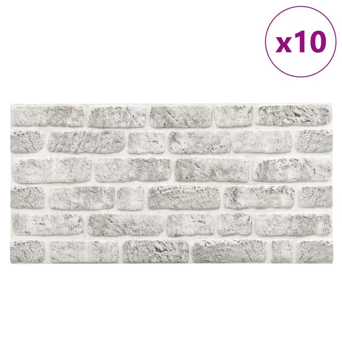 vidaXL - Wandpanelen - 10 - st - 100 - x - 50 - cm - Lichtgrijs - EPS-schuim