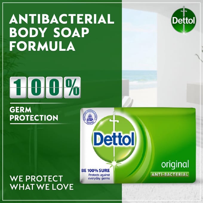 Dettol Original Handzeep Active Germ Protection - Antibacteriële zeep - Soap - Zeep Blok (3 x 100g)