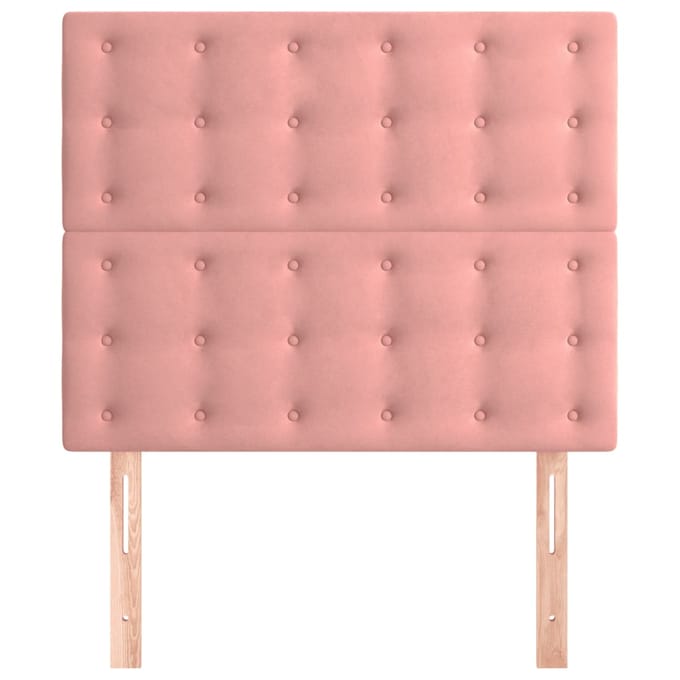 vidaXL - Hoofdbord - roze - 90x5x118/128 - cm - fluweel