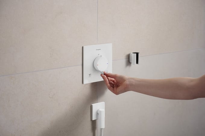 Hansgrohe FixFit Fine E - Wandaansluitbocht, mat wit 28883700