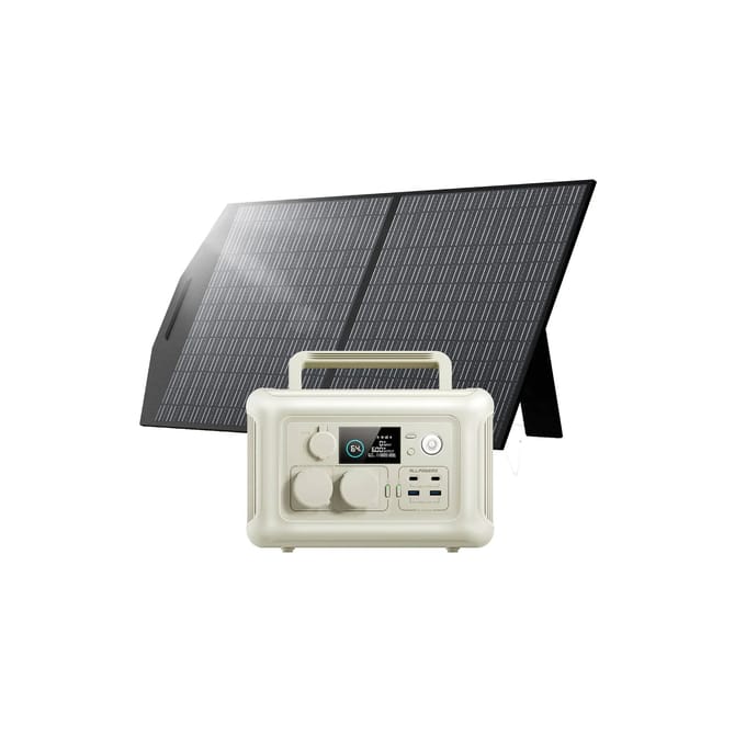 ALLPOWERS Solar Generator Kit 600W (R600 + SP027 100W Solar Panel) - R600-Beige +SP027 100W Solar Panel