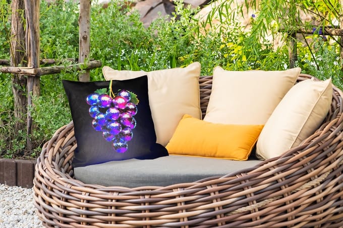 Tuinkussen - Paars - Disco - Feest - Druif - 40x40 cm - Weerbestendig