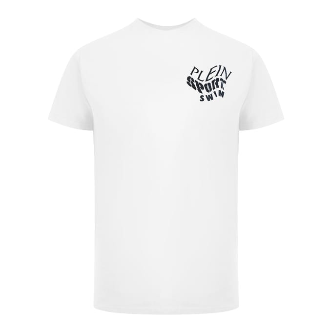 Plein Sport Tiger Fluo Logo Stretch Wit T-shirt