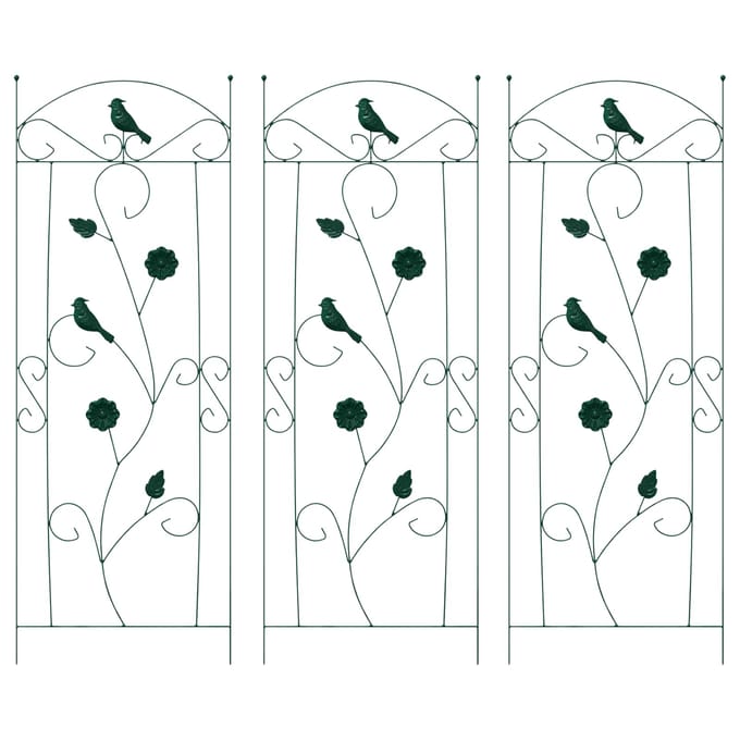 Tuinafsluiting 3 stuks Groen 110 x 40 cm Staal