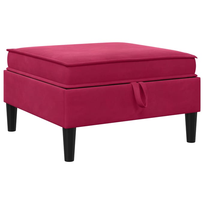 vidaXL - Sofa - Kruk - met - Opbergruimte - Wijnrood - Fluweel