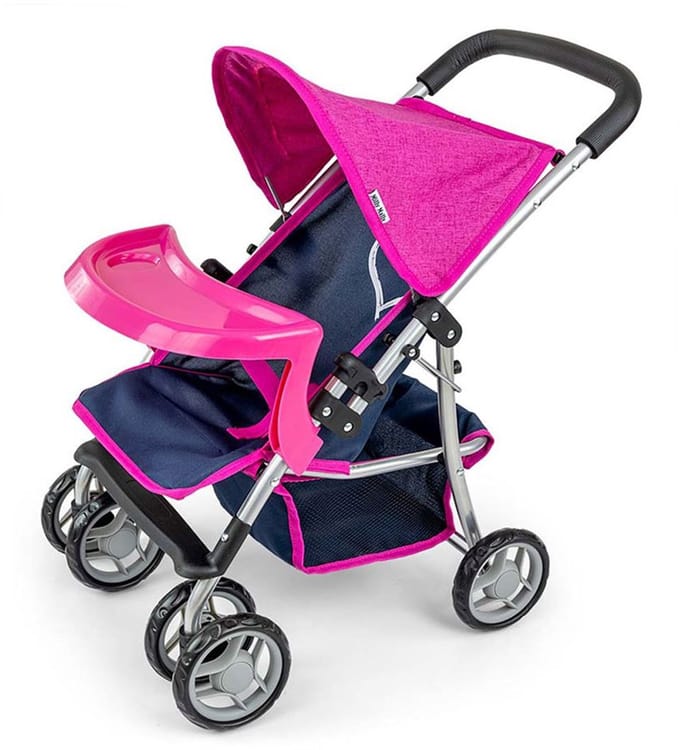 Milly Mally Kate poppenwagen opvouwbaar blauw - Kinderwagen