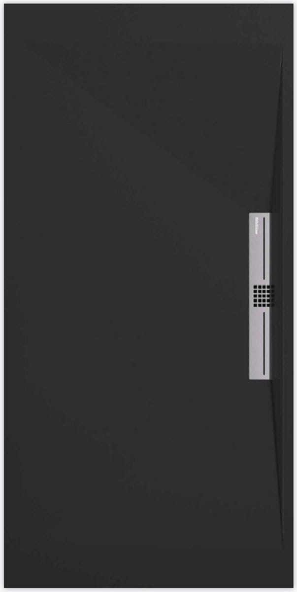 Sanifun douchebak Stone Side Black Smooth 900 x 900 S