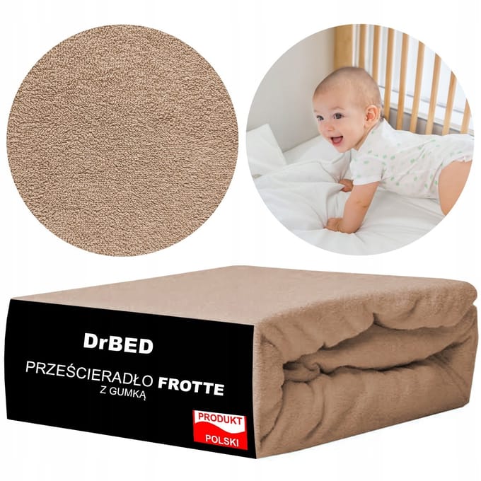 DrBED Frotte - Kinderbedlaken - 120x60cm - Piaskowy - Ademend