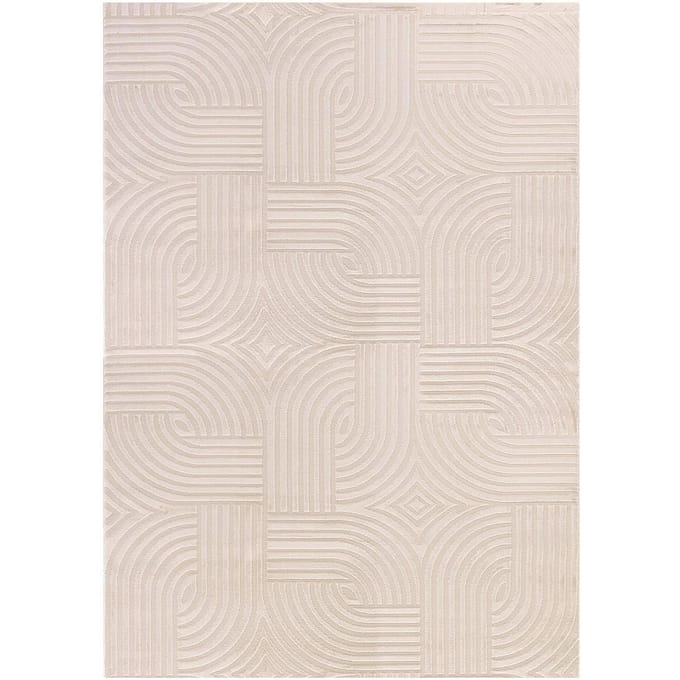Vloerkleed Sahara 3D Japandi stijl Beige 80 x 150 cm