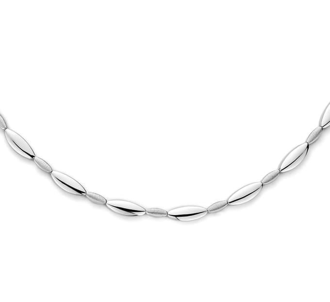 Zilver Gerhodineerde Collier poli/mat 5 1333840