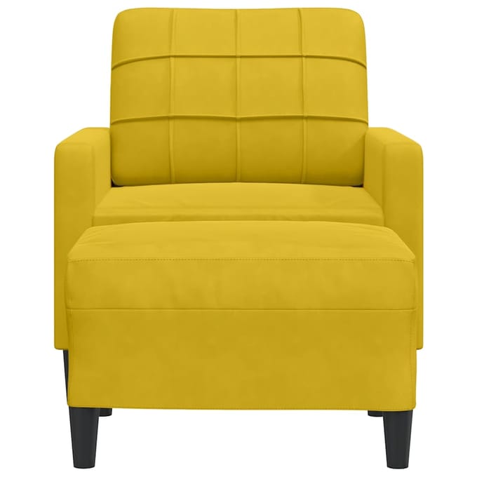 vidaXL Fauteuil met voetenbank 60 cm fluweel geel