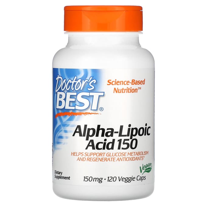 Doctor's Best, Acide Alpha-Lipoïque 150, 150mg, 120 Gélules Végétariennes