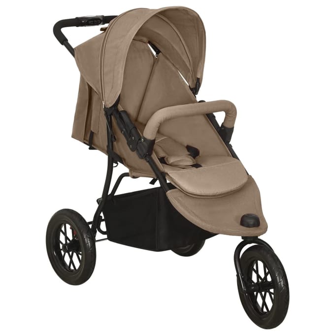 vidaXL - Kinderwagen - staal - taupe