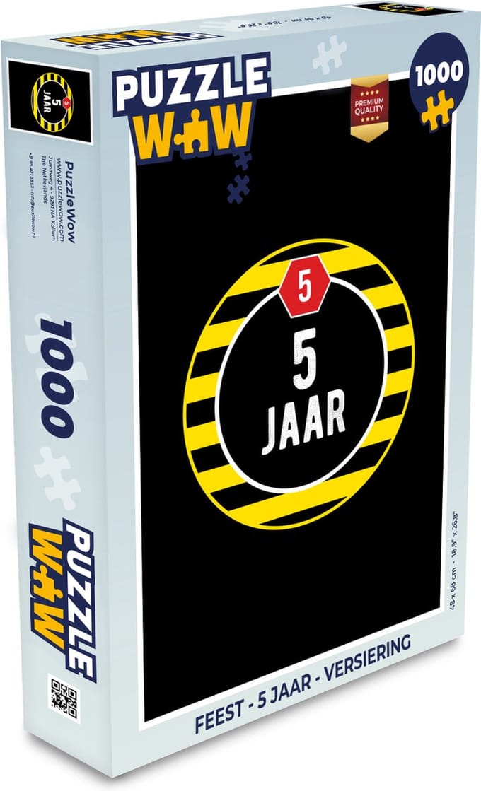 Puzzel Feest - 5 jaar - Versiering - Legpuzzel - Puzzel 1000 stukjes volwassenen