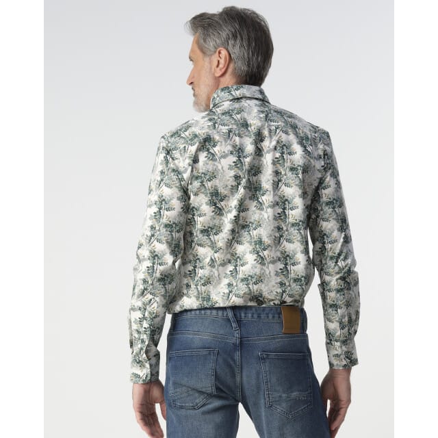 Campbell Casual Overhemd Donkergroen Heren