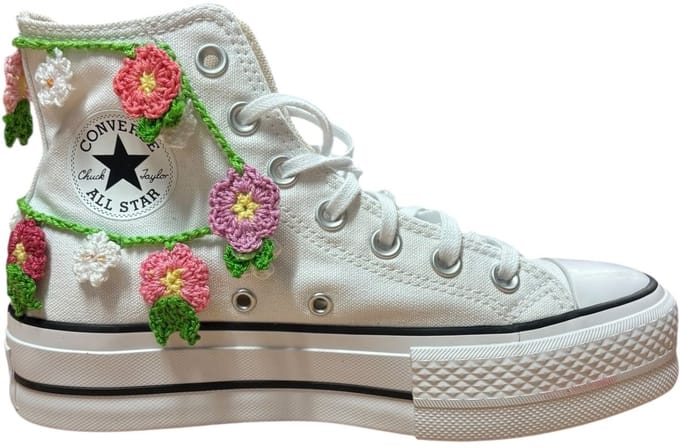 Converse Ctas Lift Canvas Crafted Flowers - Sneakers - Unisex - Wit