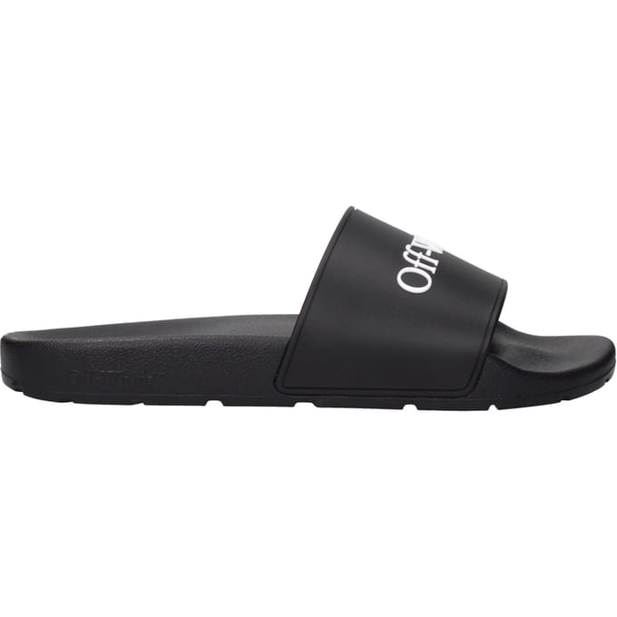 Off-White Zwarte Katoenen Slippers