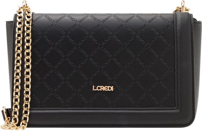 L.CREDI Schoudertas Filiberta Flapbag Black Zwart