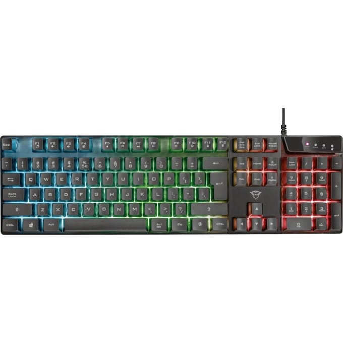 Trust GXT 835 Azor - Gaming Toetsenbord - Full-size - RGB - Bedraad - QWERTY US - Zwart