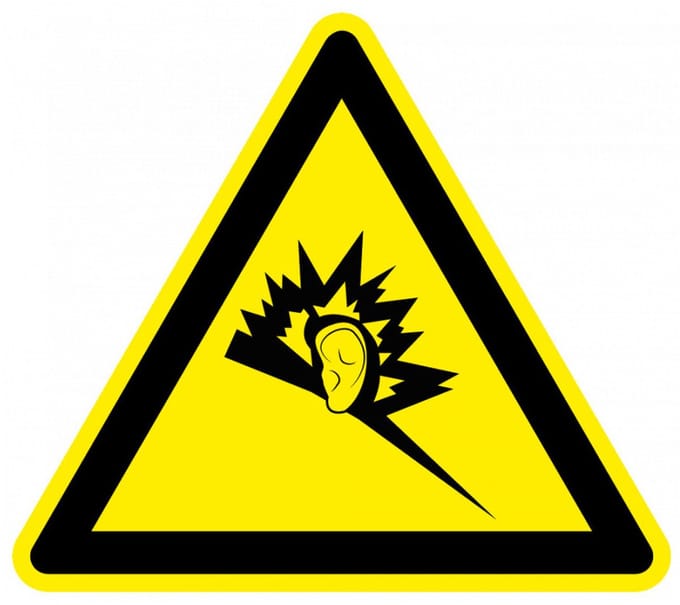 Waarschuwingsbord geluidsoverlast - kunststof 150 mm