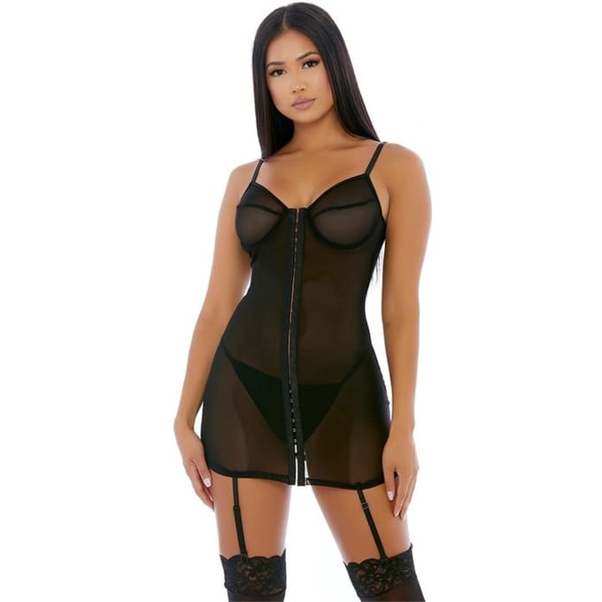 Forplay - Hook Me Up Chemise Set - Zwart