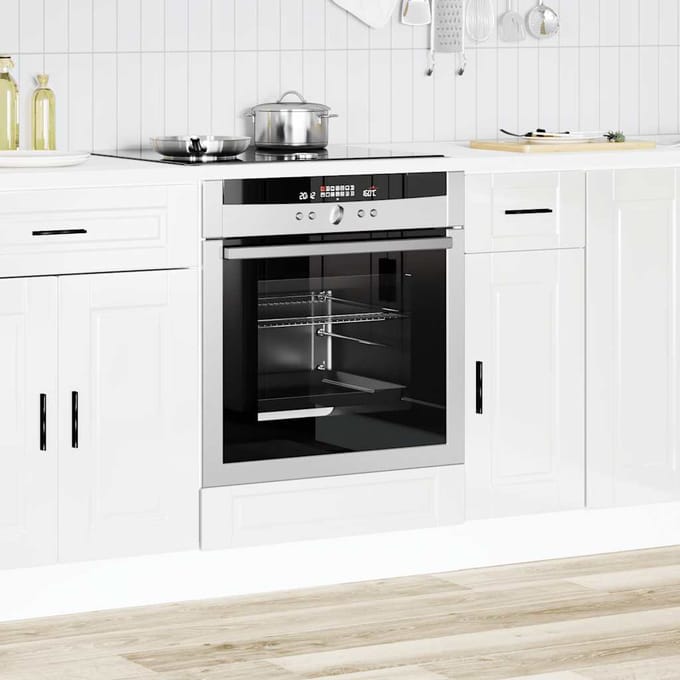 vidaXL - Ovenkast - "Porto" - bewerkt - hout - hoogglans - wit