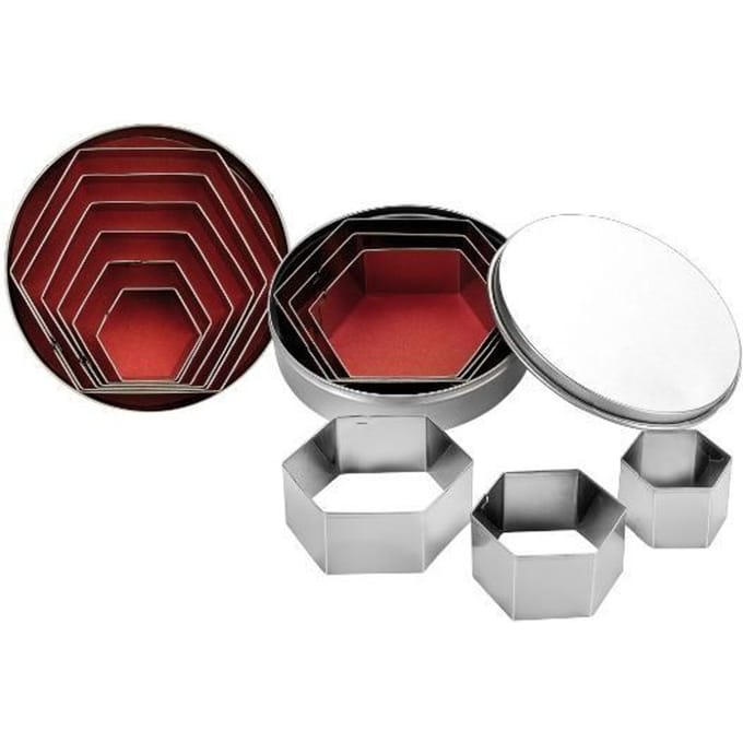 COUPE-PATE INOX OCTOGONE DE 4 A 9CM (6 pcs)