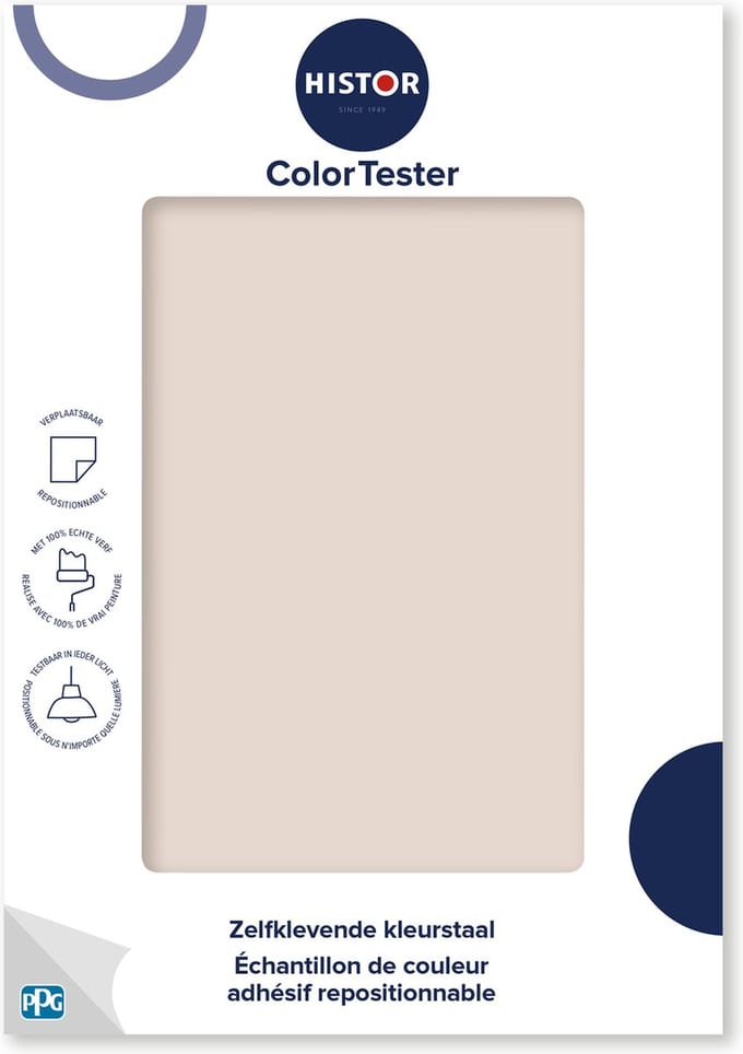 Histor Kleurtester Mat - Dekkend - Makkelijk te Verwijderen - Kleurecht - Peach Pudding - Beige