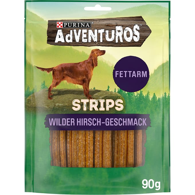 Purina Adventuros Hondensnack, Strips met hertenvlees, 90 g