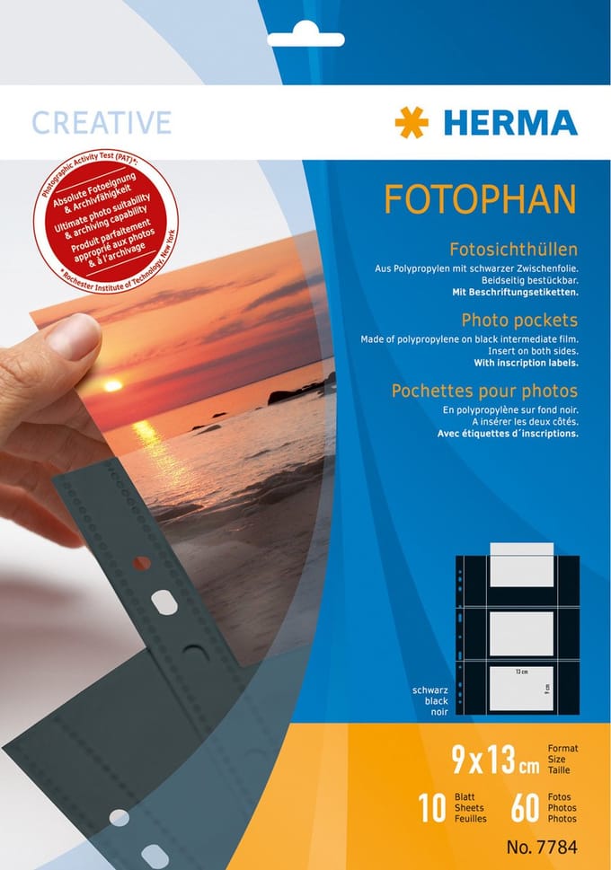 Herma fotophan  9x13 zwart 10 vel                      7784