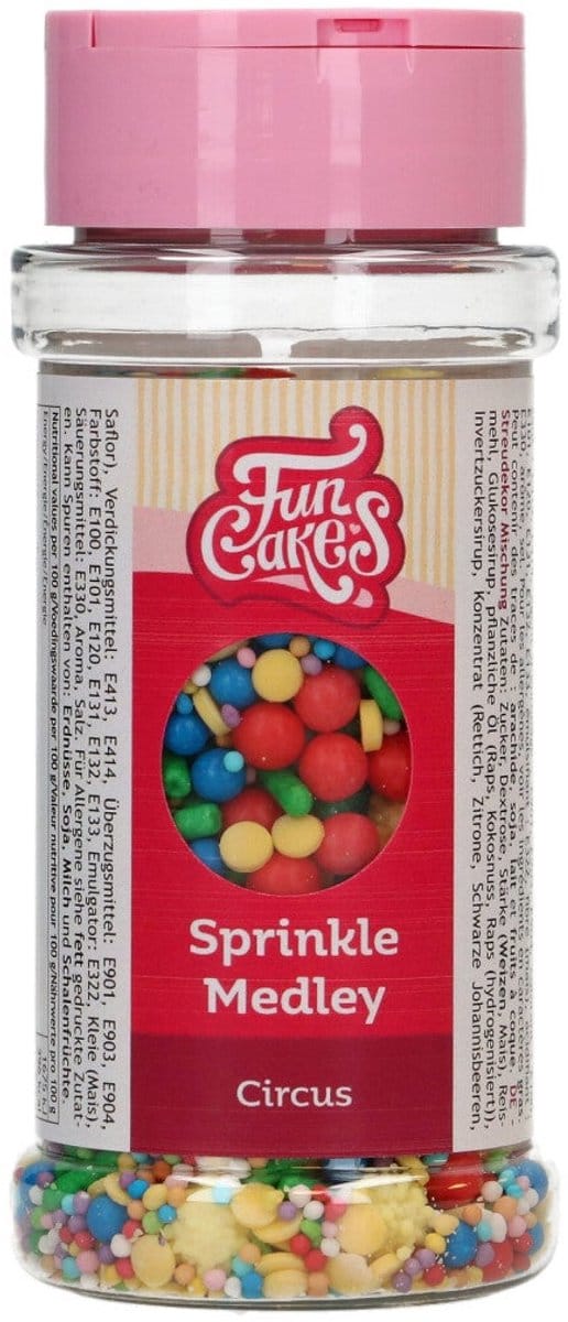 FunCakes Sprinkle Medley - Circus - 65g - Eetbare Taartdecoratie