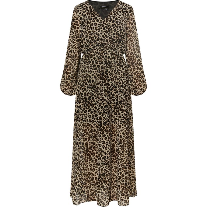 Faina Maxi-jurk met luipaardprint Dames beige leo