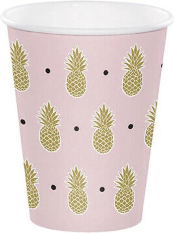 Ananas bekers roze