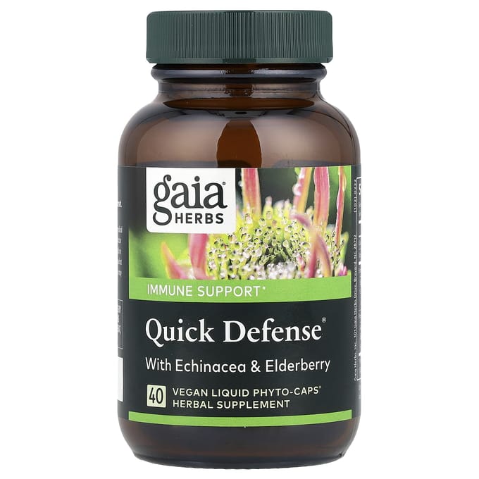 Gaia Herbs, Snelle Verdediging, 40 Plantaardige Vloeibare Fyto-Capsules
