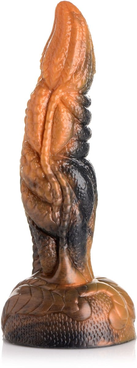 XR Brands Ravager - Gegolfde Tentakel Siliconen Dildo orange