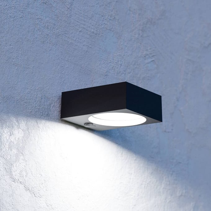 EGLO Darfano Wandlamp Buiten - Sensor - SOLAR - 14.5 cm - Zwart - Dimbaar
