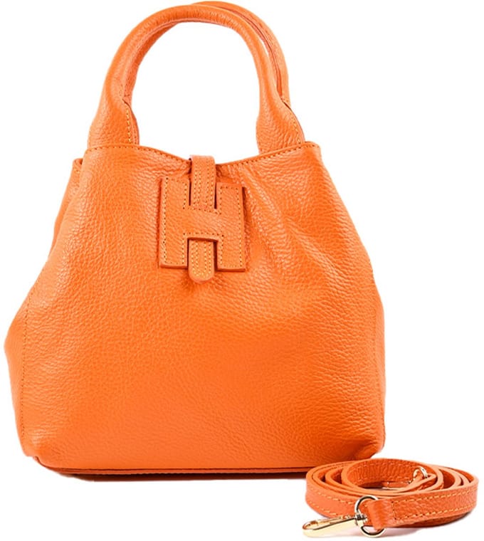 Echt lederen handtas Kyra - Made in Italy - Oranje