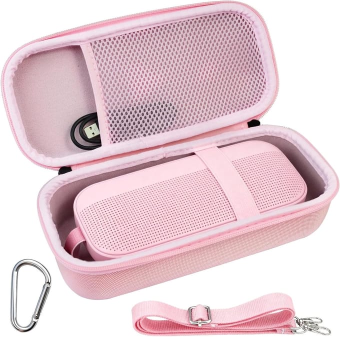 Draagbare Hard Case voor Bluetooth Speaker, Bescherming voor Flex Model, Roze Kleur, Ideaal voor Reizen