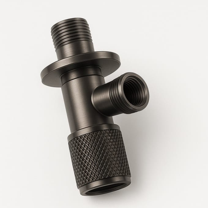 Profielenloods - Hoekstopkraan Gun Metal 1/2 x 3/8